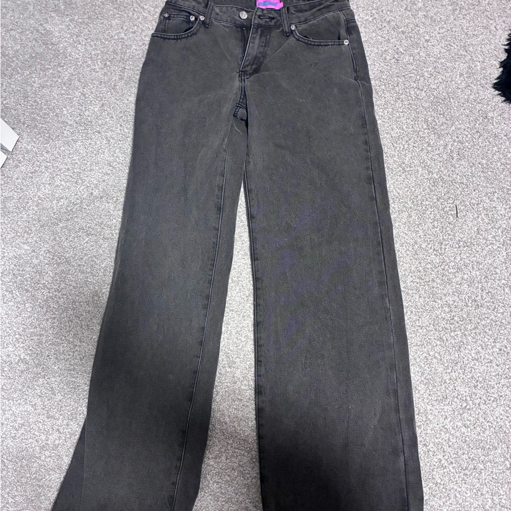 Editked Low Rise Straight Leg Black Women's Jeans